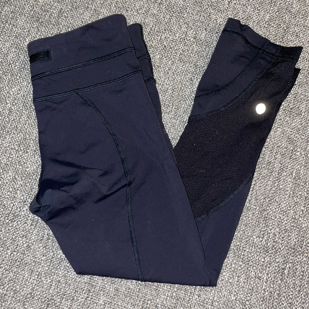 Lululemon run inspire crop black sz 4
